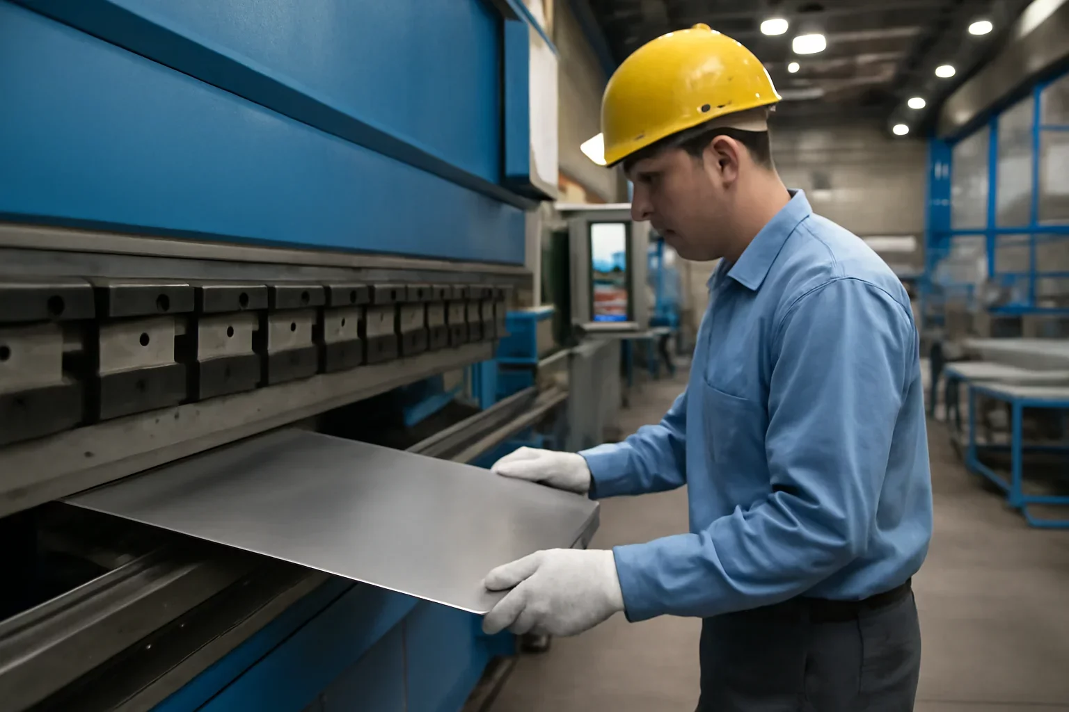 Alternative to Multi-Supplier Sheet Metal Outsourcing shown through an industrial sheet metal manufacturing scene.