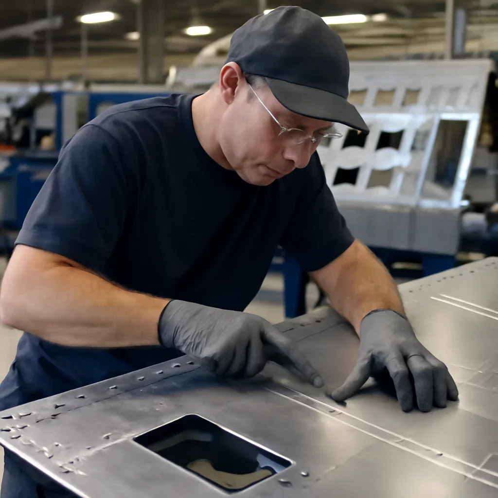 Process-focused view connected to aerospace sheet metal supplier requirements and production workflow.