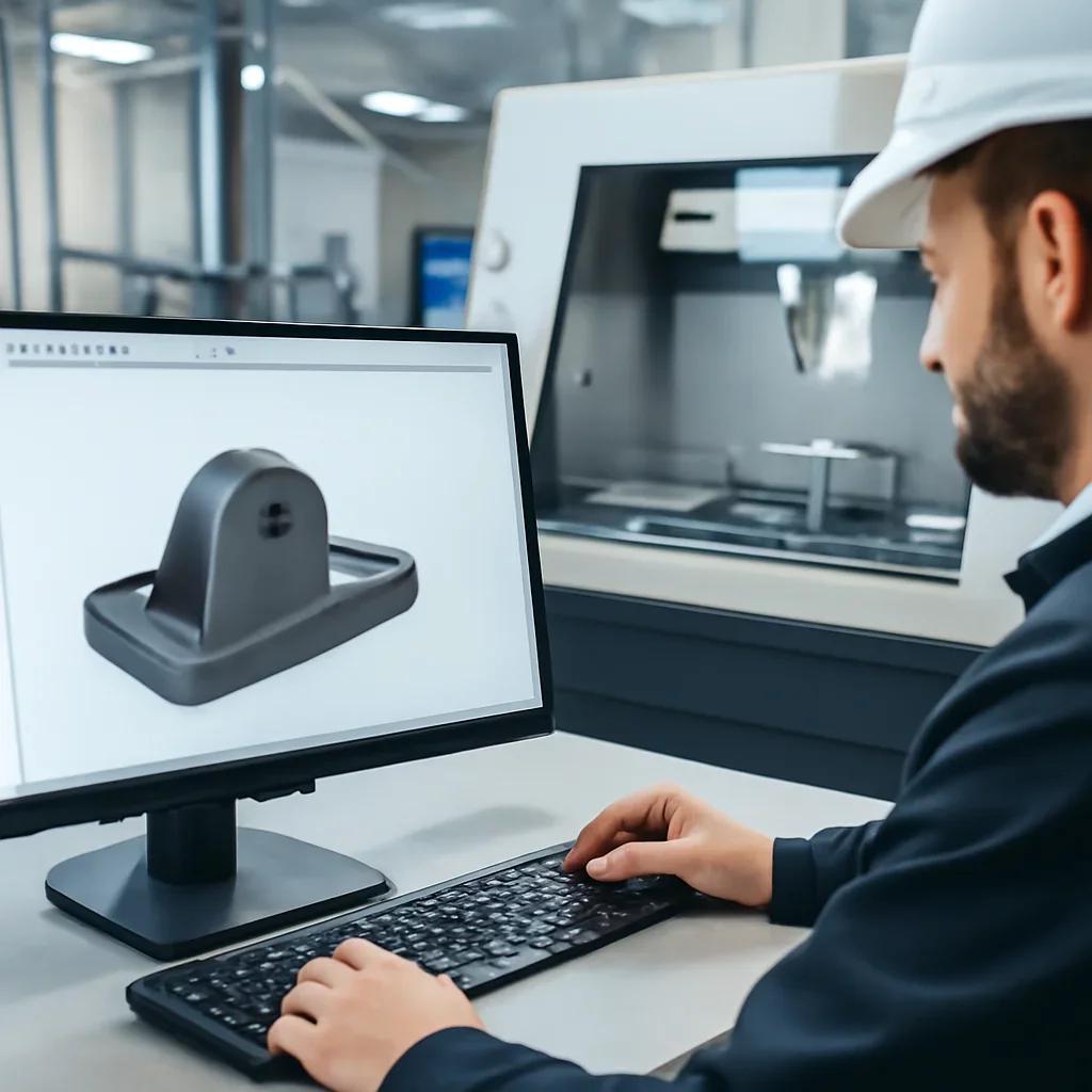 Supporting view related to how cad files move into manufacturing in a clean industrial environment.