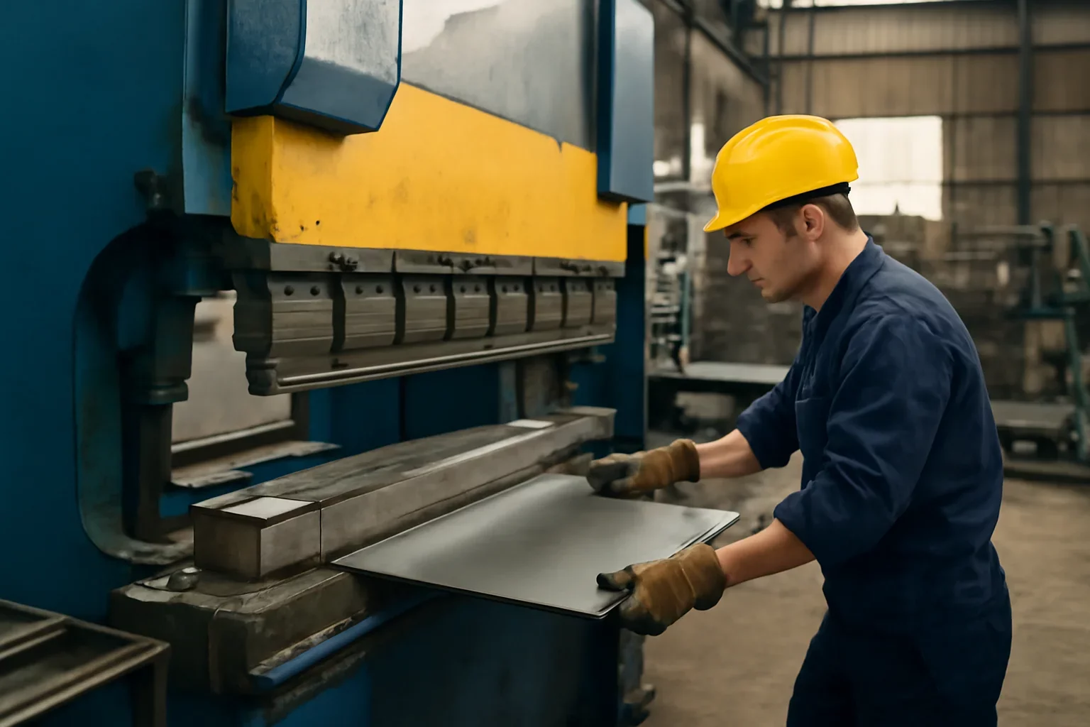 ISO 9001 in Industrial Fabrication: What It Means shown through an industrial sheet metal manufacturing scene.