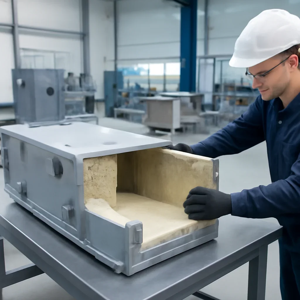 Supporting view related to railway insulation kits in a clean industrial environment.