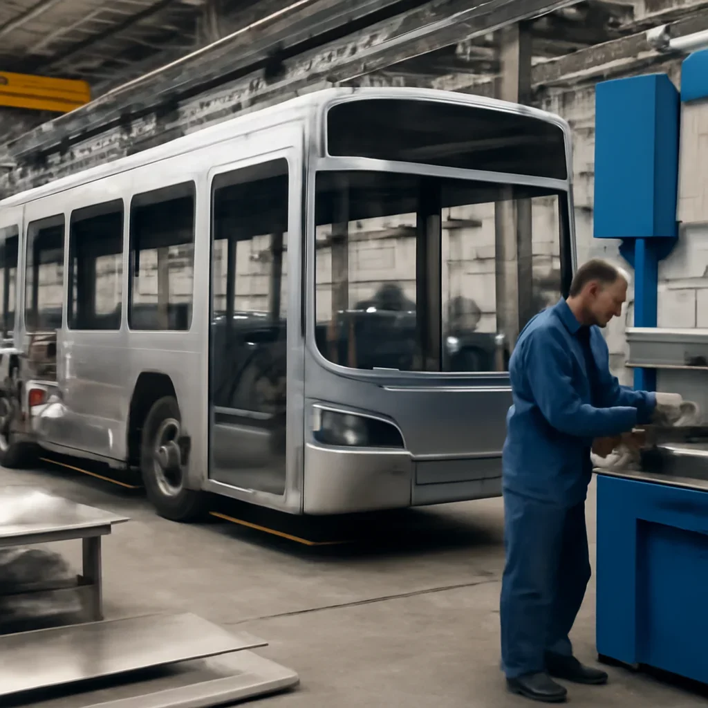 Process-focused view connected to urban bus industry and production workflow.
