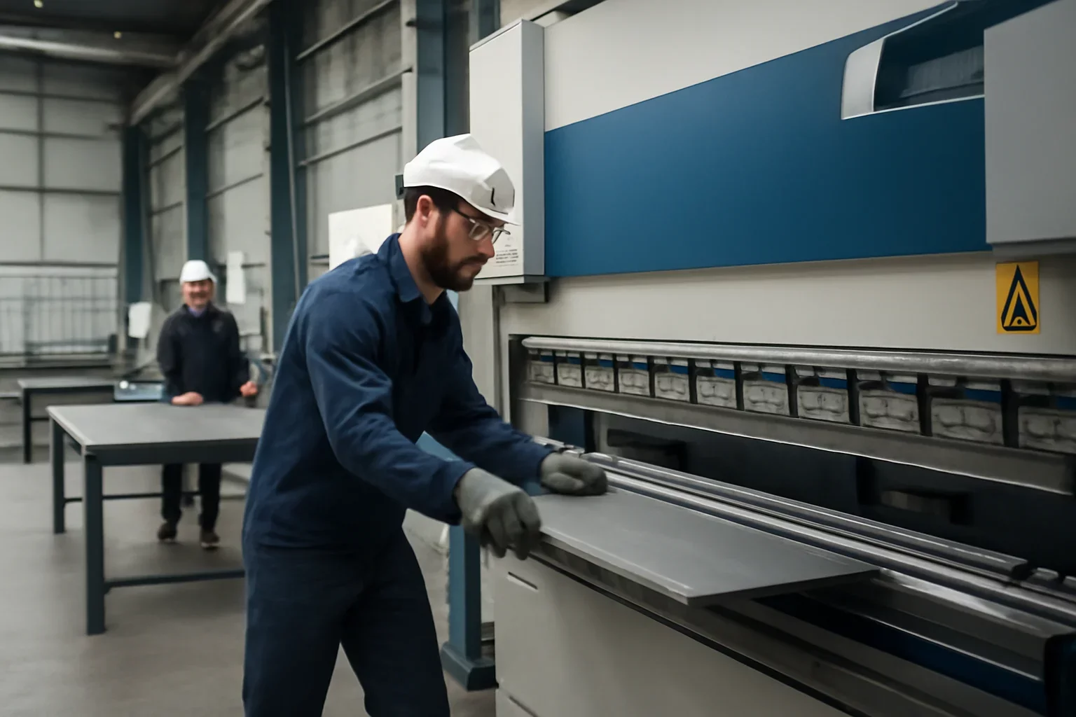 La Rochelle Sheet Metal Fabrication shown through an industrial sheet metal manufacturing scene.