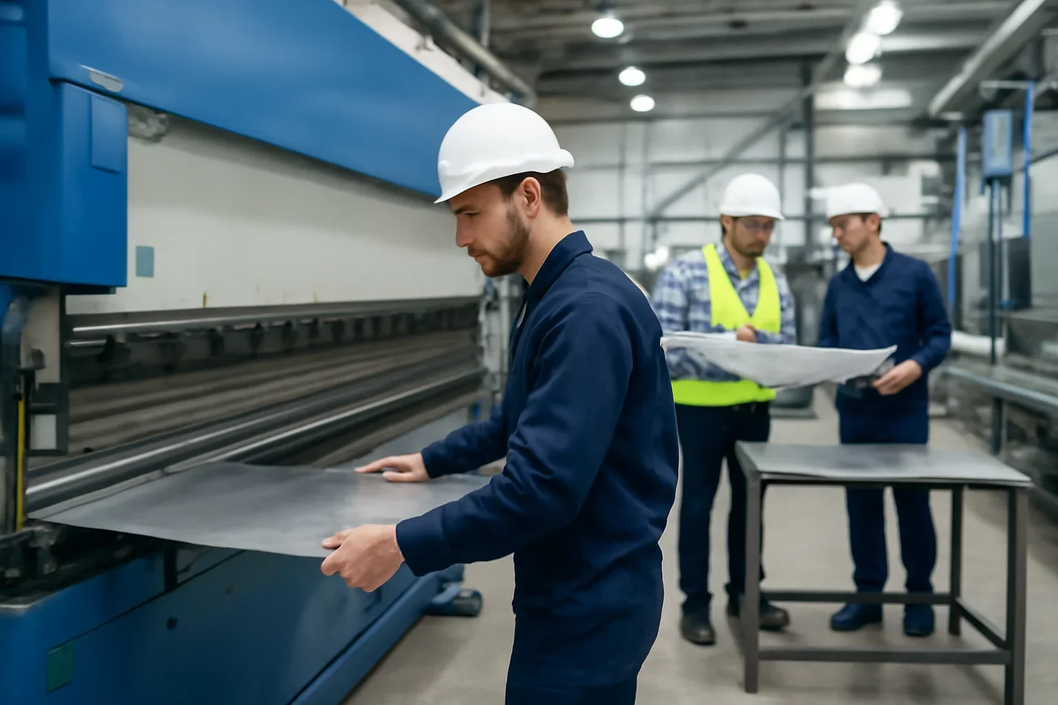 Nantes Sheet Metal Fabrication shown through an industrial sheet metal manufacturing scene.