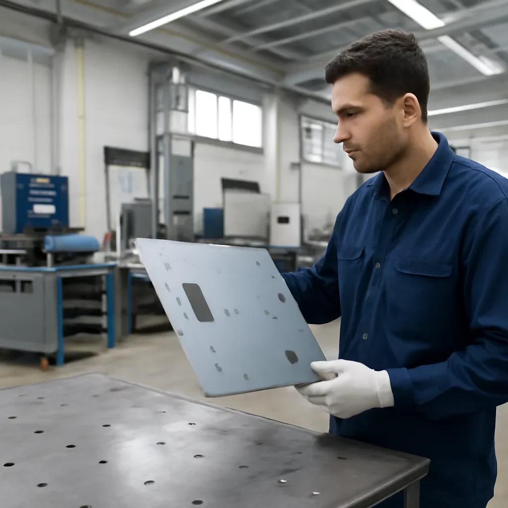 Supporting view related to nantes sheet metal fabrication in a clean industrial environment.
