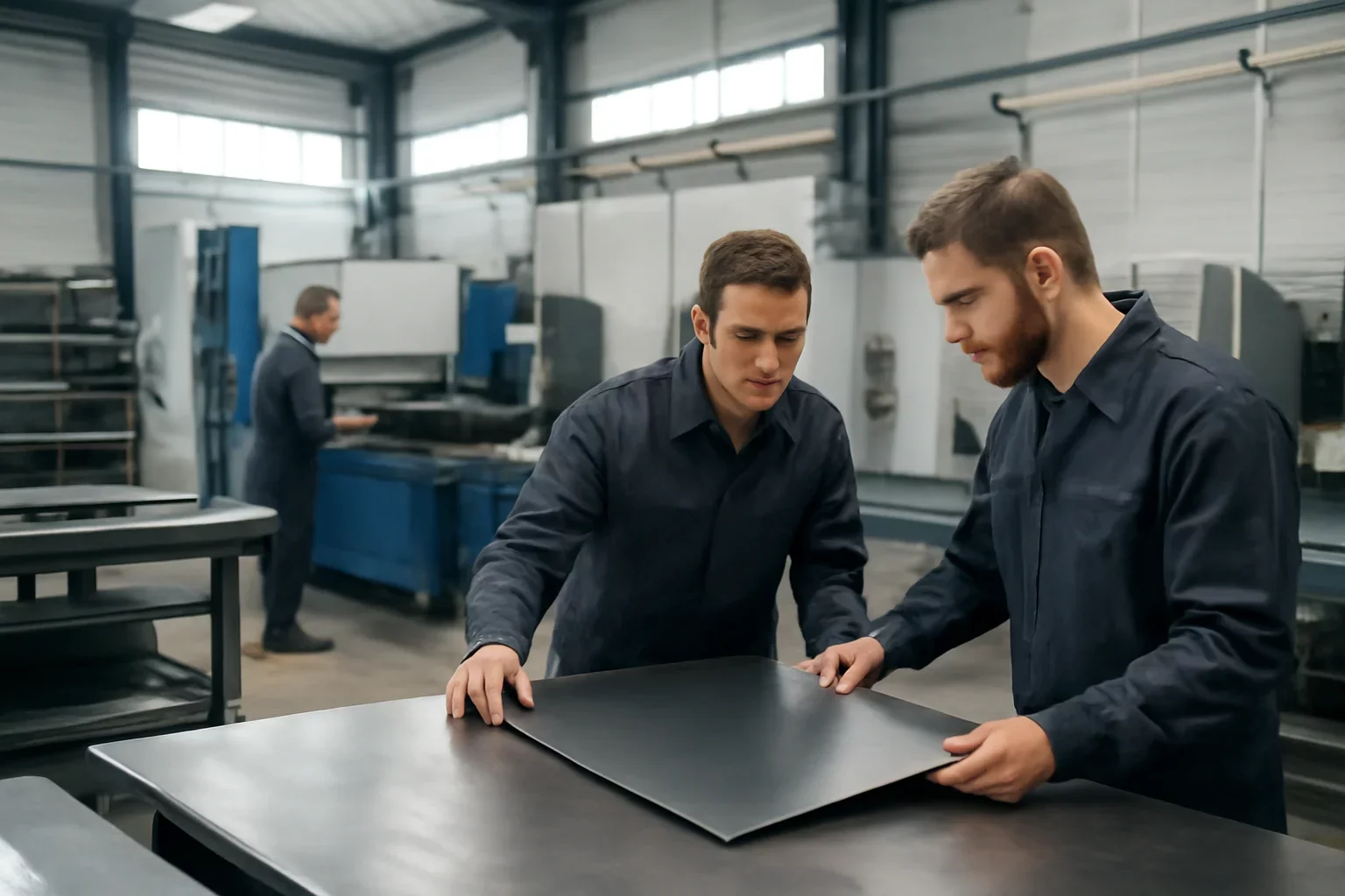 Niort Sheet Metal Fabrication shown through an industrial sheet metal manufacturing scene.