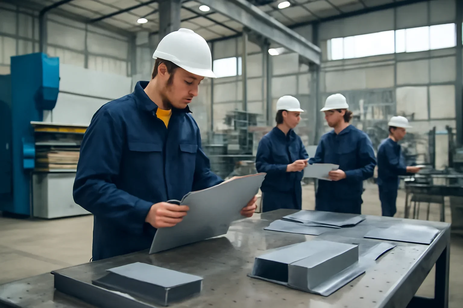 Toulouse Sheet Metal Fabrication shown through an industrial sheet metal manufacturing scene.