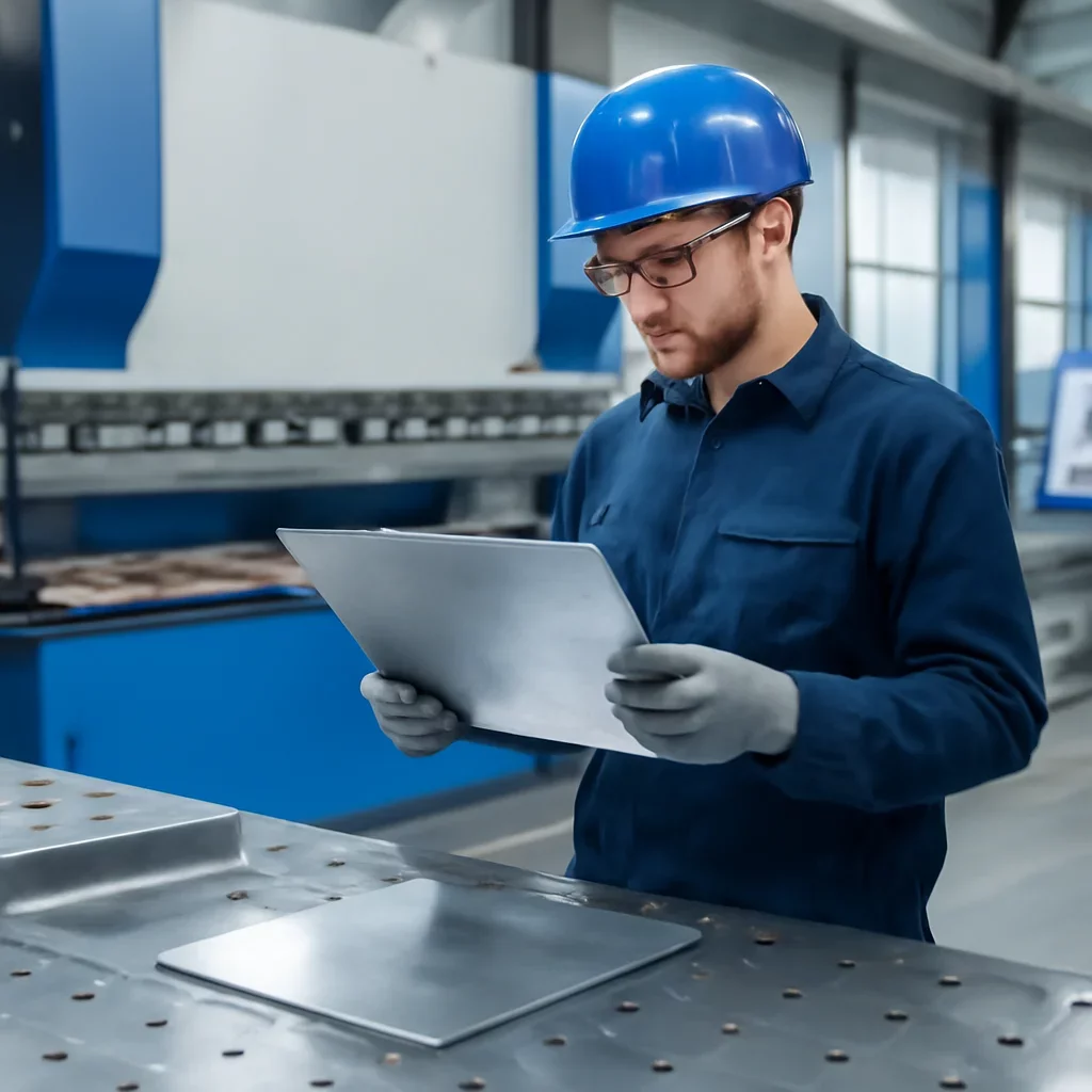 Supporting view related to toulouse sheet metal fabrication in a clean industrial environment.
