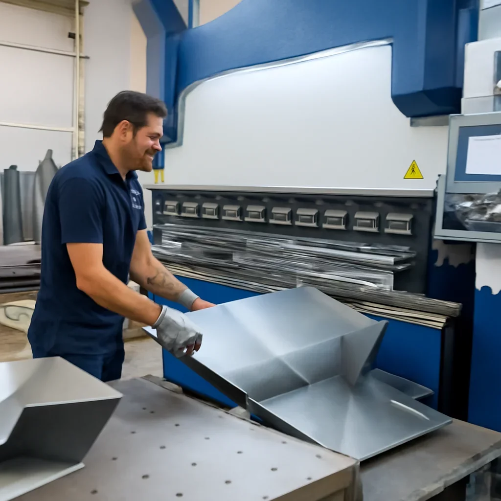 Supporting view related to complex sheet metal fabrication in a clean industrial environment.