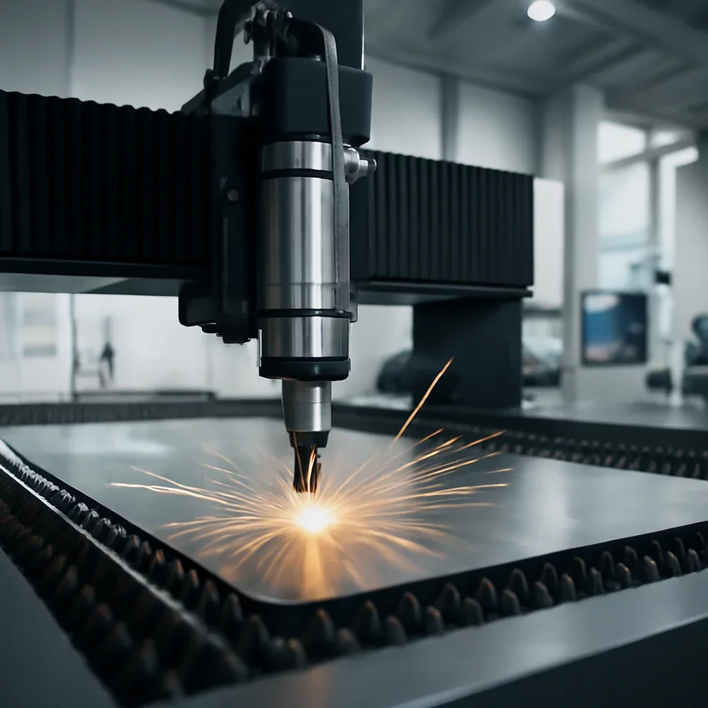 Supporting view related to laser cutting in a clean industrial environment.
