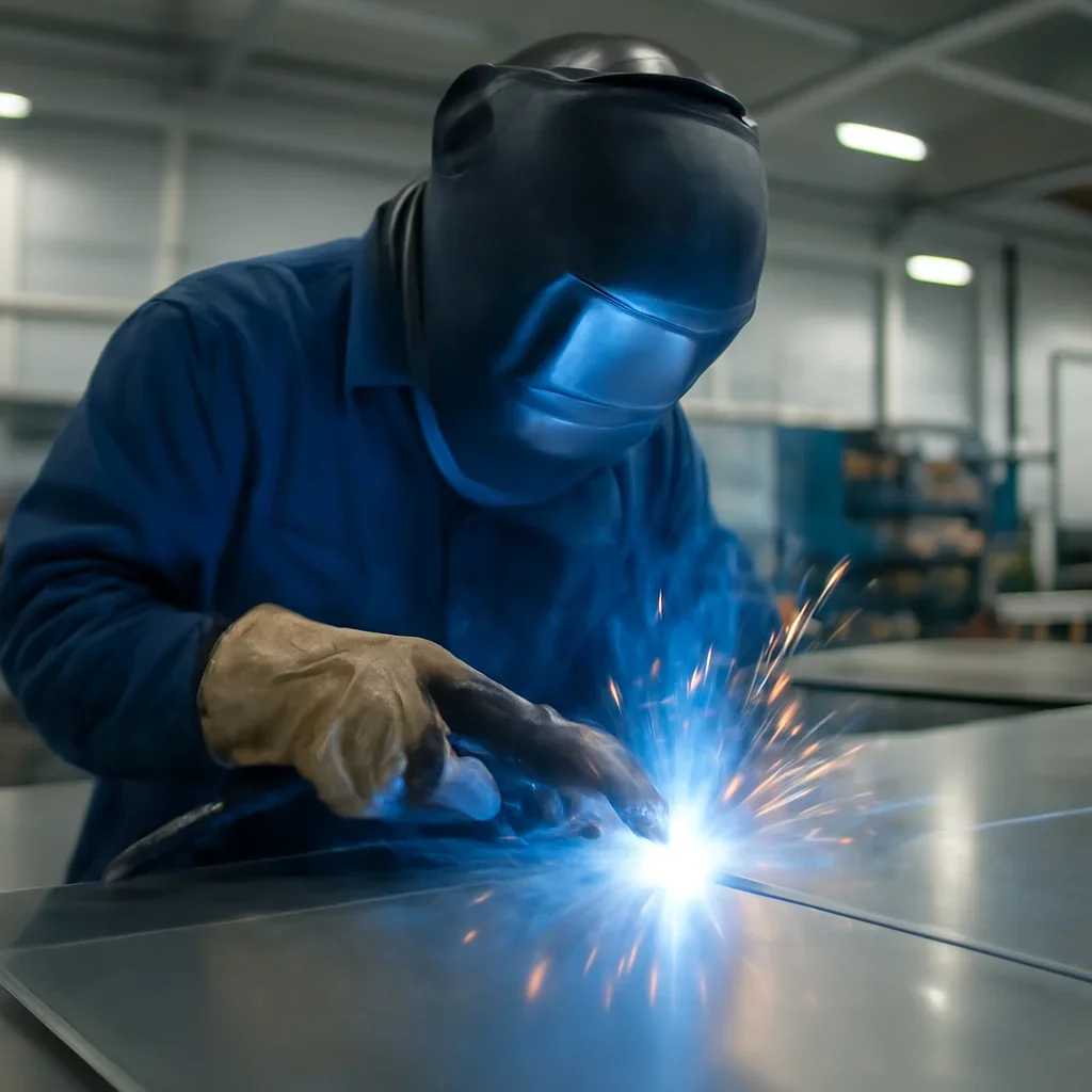Supporting view related to mig/mag welding in a clean industrial environment.
