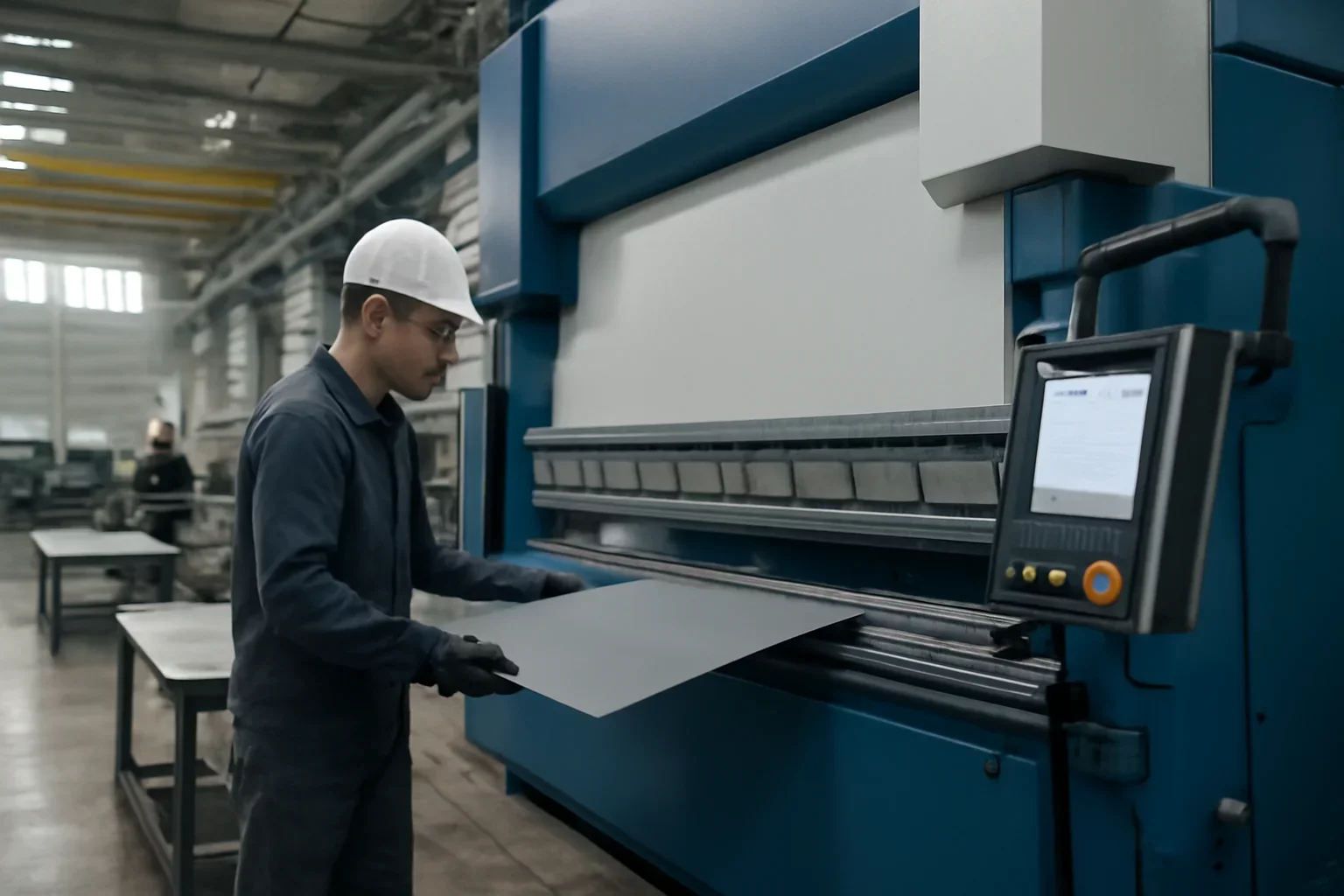 Pre-Series Production shown through an industrial sheet metal manufacturing scene.