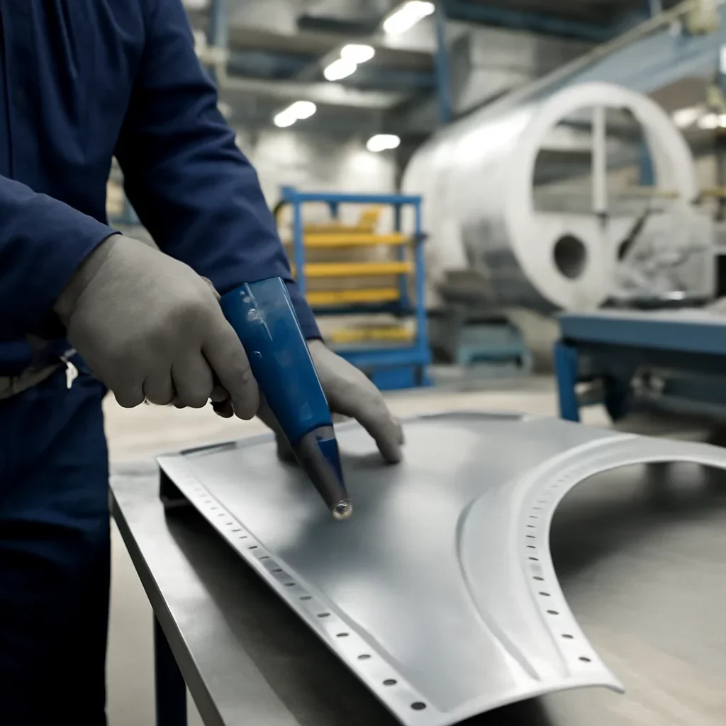 Process-focused view connected to aerospace sheet metal components and production workflow.