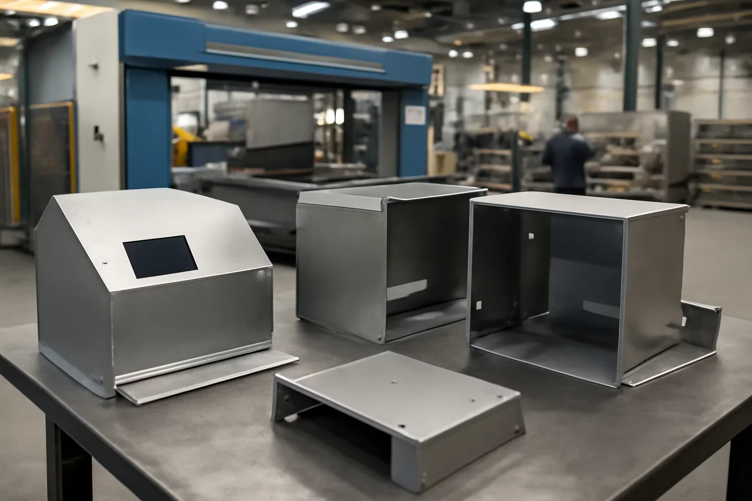 Industrial Sub-Assemblies shown through an industrial sheet metal manufacturing scene.